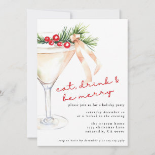 Eet, Drink en wees vrolijk kerstmartini Feestdagenkaart