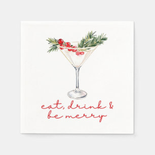 Eet, drink, en wees vrolijk Kerstmis Servet