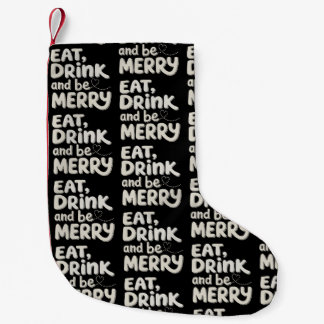 Eet, drink en wees vrolijk Kerstmis Xmas Vakantie  Kleine Kerstsok