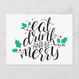 Eet Drink en wees vrolijk ontwerp Briefkaart