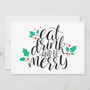 Eet, drink en wees vrolijk ontwerp kaart