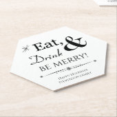 Eet Drink en wees vrolijk retro mideeuwse kerst Kartonnen Onderzetters (Schuin)