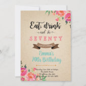 Eet drink en wees vrolijk volwassen verjaardagskaa kaart (Voorkant)