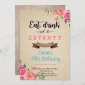 Eet drink en wees vrolijk volwassen verjaardagskaa kaart (Voorkant / Achterkant)