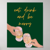 Eet, Drink en wees Vrolijk, Vrolijk, Kerstmis, Ret Poster (Voorkant)