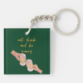 Eet, Drink en wees Vrolijk, Vrolijk, Kerstmis, Ret Sleutelhanger (Achterkant)