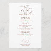 Eet Drink en word getrouwd Menu voor Bord (Voorkant)