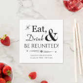 Eet Drink en word herenigd Retro Class Reunion Servet (Insitu)