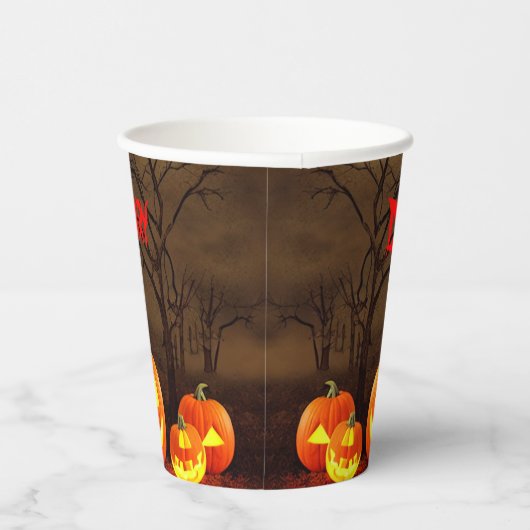 Eet, Drink en zijn eng Halloween begraafplaats Papieren Bekers (Rechts)