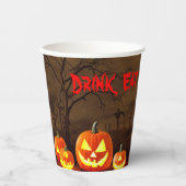 Eet, Drink en zijn eng Halloween begraafplaats Papieren Bekers (Voorkant)