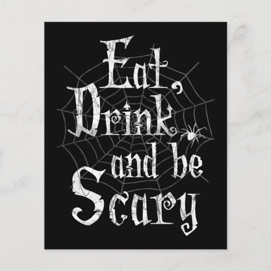 Eet, Drink en zijn eng Halloween Funny Spider Web Flyer (Voorkant)