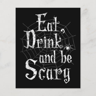 Eet, Drink en zijn eng Halloween Funny Spider Web Flyer
