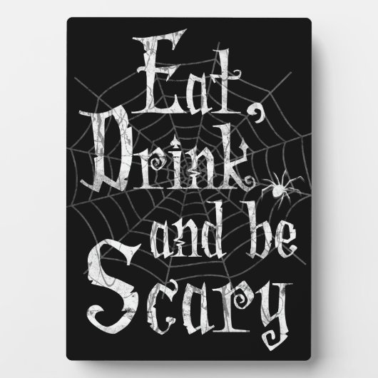 Eet, Drink en zijn eng Halloween Funny Spider Web Fotoplaat (voorkant)