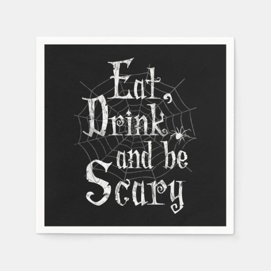 Eet, Drink en zijn eng Halloween Funny Spider Web Servetten (Voorkant)