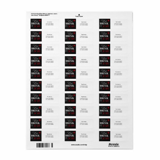 Eet Drink en zijn eng rood Halloween etiket (Full Sheet)
