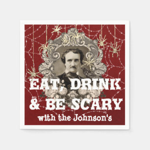 Eet Drink Enge Spin Halloween Kraft Web Rood Servet