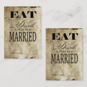 Eet Drink & getrouwd zijn, tafel nummer Kaarten Plaatskaartje (Voorkant / Achterkant)