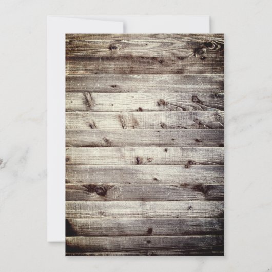 Eet, Drink Housewarming Party Rustisch Hout Kaart (Achterkant)