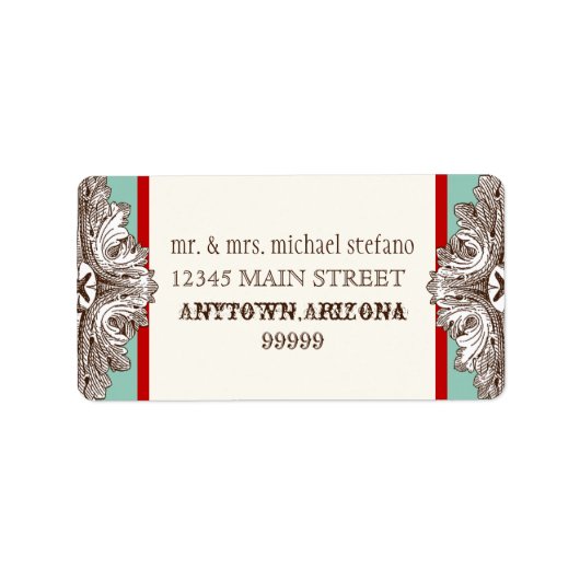 Eet, Drink in Gehuwde overeenkomende Adresetikette Etiket (Voorkant)