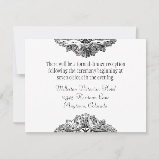 Eet, Drink in Get gehuwde Formele Ontvangst nodigt Kaart (Achterkant)