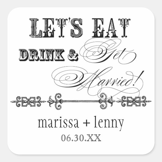 Eet, Drink in Get Married Matching Stickers of Sea (Voorkant)