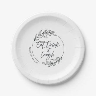 Eet, Drink & Lach Aangepaste naam papieren bord