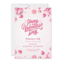 "Eet, Drink & Liefde" Valentijnsdag Party Invitati