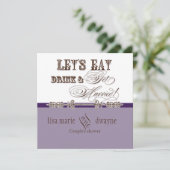 Eet, Drink n Get Married Couples Douche Uitnodigin Kaart (Staand voorkant)