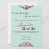 Eet, Drink n Getrouwd bruidsbruiloft uitnodiging (Achterkant)