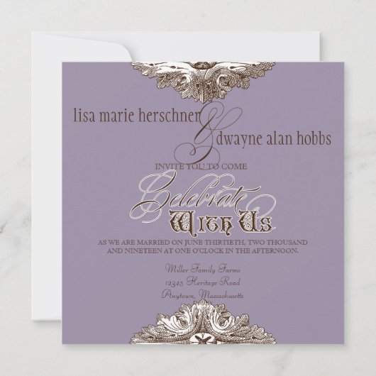 Eet, Drink n Getrouwd bruidsbruiloft uitnodiging (Achterkant)