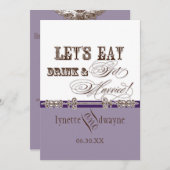 Eet, Drink n Getrouwd bruidsbruiloft uitnodiging (Voorkant / Achterkant)