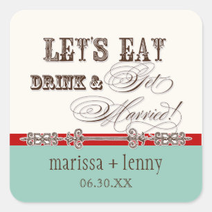 Eet, Drink n Trouwen Matching Stickers of zeehond