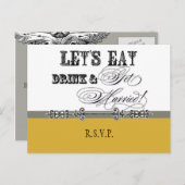 Eet, Drink n Trouwen, RSVP Response Briefkaart (Voorkant / Achterkant)