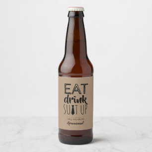Eet Drink pak omhoog Groomsman voorstel Bier Etiket