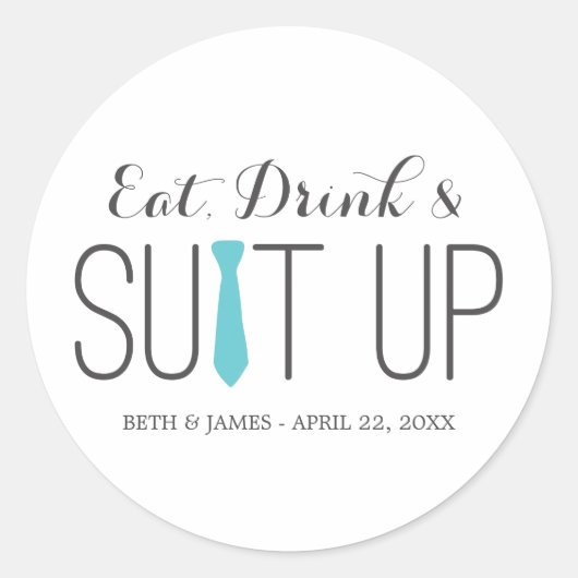 Eet Drink & pak omhoog Groomsmen Stickers (Voorkant)