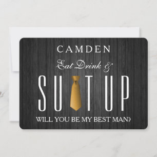 Eet Drink & Suitup Goud Wil je mijn getuige zijn Kaart