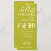 Eet, Drink, trouwen Kaart (Voorkant / Achterkant)