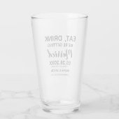 Eet Drink We gaan trouwen Save the date Glas (Achterkant)