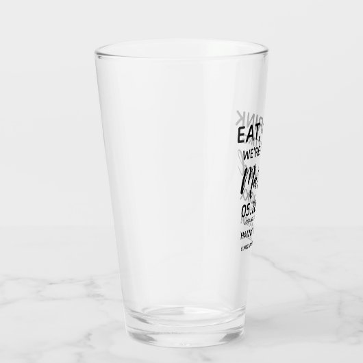 Eet Drink We gaan trouwen Save the date Glas (Rechts)