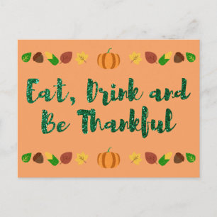 Eet, Drink & Wees Dankbaar Kerstkaart Briefkaart