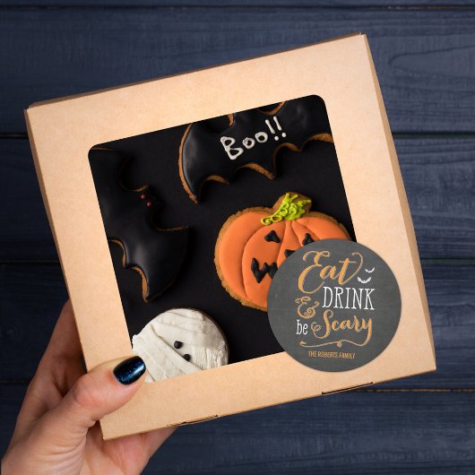 Eet Drink Wees eng Halloween Gift Label Stickers