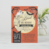 Eet, Drink & Wees eng Halloween Invite - Sinaasapp Kaart (Staand voorkant)
