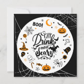 "Eet, Drink, & Wees eng" Halloween Party Kaart (Achterkant)