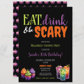 Eet, Drink & Wees eng Halloween Verjaardagsfeest Kaart