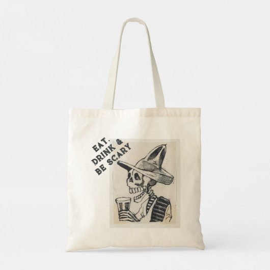 Eet, Drink & wees eng skelet Tote Bag (Achterkant)