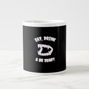 Eet Drink Wees Eng Vampier Minimalistische Stijl Extra Grote Beker