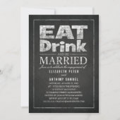 Eet Drink Wees getrouwd Grappig Engagement Party Kaart (Voorkant)