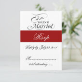 Eet, drink, wees getrouwd Huwelijks RSVP (Staand voorkant)