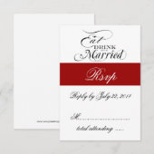 Eet, drink, wees getrouwd Huwelijks RSVP (Voorkant / Achterkant)