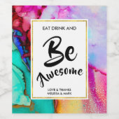 Eet Drink & wees Geweldige Dank u Wijn Etiket (Enkel label)